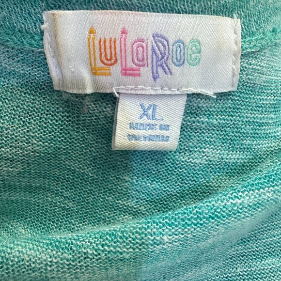 Lularoe Cardigan Duster Sweater Open Front With Pockets Teal Size XL - Picture 6 of 7